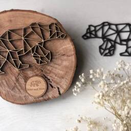 Geometric Walking Bear - Wooden Wall Art Home Nursery - thumbnail 2
