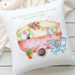 Personalized Caravan Cushion Holiday Home Decor, Camping Gift - thumbnail 2