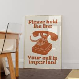 Retro Telephone Art Print Funky Corded Phone Poster - thumbnail 3