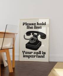 Retro Telephone Art Print Funky Corded Phone Poster - thumbnail 1