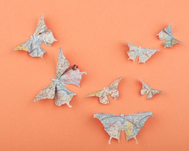 3D Butterfly Wall Art Teal Script Paper Butterflies For Decor, Nursery, Children's Room - image 1