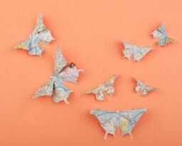 3D Butterfly Wall Art Teal Script Paper Butterflies For Decor, Nursery, Children's Room - thumbnail 1