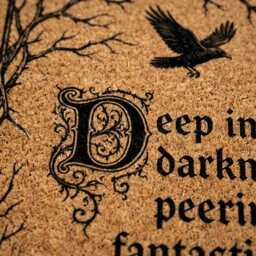 Edgar Allan Poe Raven Doormat - Gothic Literature Welcome Mat Nevermore Decor - thumbnail 3