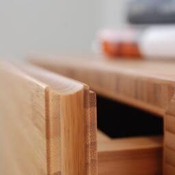 Floating Bedside Table in Solid Bamboo With 1 Drawer/Bedside Mid-Century Style - thumbnail 3