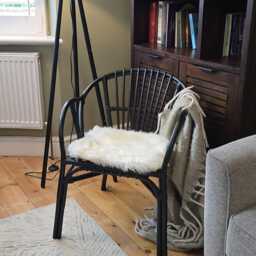 Genuine Sheepskin Seat Pad - Natural Wool Chair Cushion - 40cm
