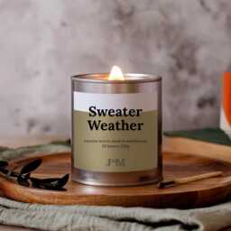 Sweater Weather Wood Wick Candle - Autumnal Home Fragrance Scent Cosy - thumbnail 2