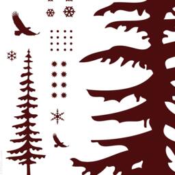 Mountain Pine Tree Wall Decal Forest Animals Vinyl Decor - thumbnail 3