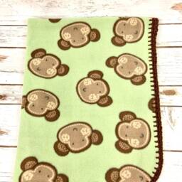 Crochet Edge Fleece Baby Blanket, Shower Gift, Stroller Receiving Gift Basket Idea, Boy - thumbnail 4