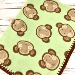 Crochet Edge Fleece Baby Blanket, Shower Gift, Stroller Receiving Gift Basket Idea, Boy - thumbnail 2