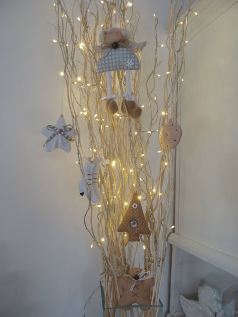 Tree Decorationset Of 6Fabric Pendant Angel Gingerbread Man Cookie Ice Skates Tilda Christmas Tree Star - image 1