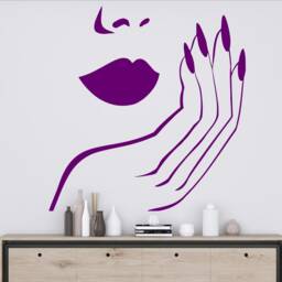 Woman Face Vinyl Decal Beauty Salon Wall Art 004Re - thumbnail 3