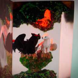 Premium T.oo.th.less Dragon Couple Lamp - Handmade Fantasy Diorama Resin Enchanted Forest Scene & Unique Gift For Couples And - thumbnail 3