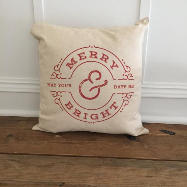 Red Merry & Bright Pillow Cover