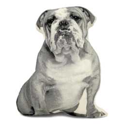 Silkscreened Bulldog Throw Pillow, Dog Lover Gift - thumbnail 1