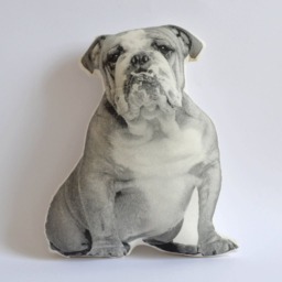 Silkscreened Bulldog Throw Pillow, Dog Lover Gift - thumbnail 4