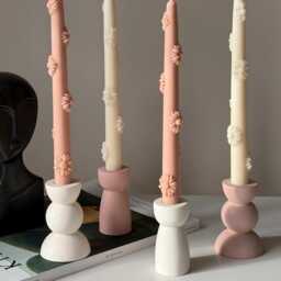 Handmade Flower Soy Wax Taper Candle Decorative Dinner Candle - thumbnail 3