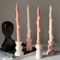 Handmade Flower Soy Wax Taper Candle Decorative Dinner Candle