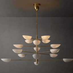 Mid-Century Modern Brass Chandelier - Sputnik 16-Light Italian Fixture - thumbnail 2