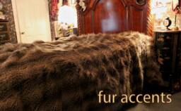 Fur Accents Faux Fur Bedspread/Comforter Gray Brown Raccoon - thumbnail 1