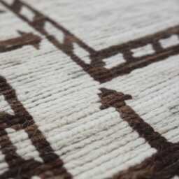 Handmade Moroccan Wool Rug Modern Berber Kilim, Black & Gray Decor - thumbnail 2