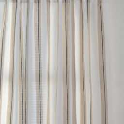 Rustic Linen Striped Curtains, Farmhouse Window Panels, Rod Pocket Or Tab Top With Wooden Buttons, Neutral Tie Drapes - thumbnail 3