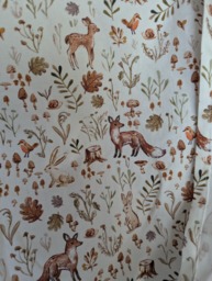 Woodland Crib Sheet Neutral Forest Animals Cotton Fitted Sheet - thumbnail 1