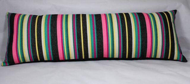 striped Lumbar Pillow Cover Handmade Cotton Color Block Throw - image 1