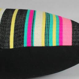 striped Lumbar Pillow Cover Handmade Cotton Color Block Throw - thumbnail 3