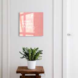 Positive Inspiration Wall Mounted Key Cabinet, Pink Industrial Box, Typographic Texts, For Seeking Joy - thumbnail 1