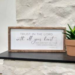 Trust in The Lord With All Your Heart Sign Proverbs 35 Bible Verse Scripture Psalm Painted Wall Home Decor Lean Not On Own Understandi - thumbnail 3