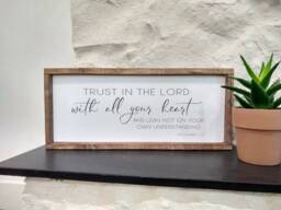Trust in The Lord With All Your Heart Sign Proverbs 35 Bible Verse Scripture Psalm Painted Wall Home Decor Lean Not On Own Understandi - thumbnail 1