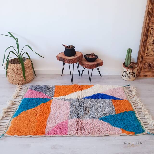 Small Beni Ourain Rug, Hand-Knotted Moroccan Wool Rug 3.4 X 5.0 Ft - image 1