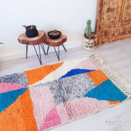 Small Beni Ourain Rug, Hand-Knotted Moroccan Wool Rug 3.4 X 5.0 Ft - thumbnail 2
