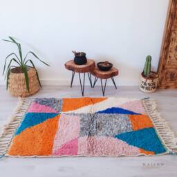 Small Beni Ourain Rug, Hand-Knotted Moroccan Wool Rug 3.4 X 5.0 Ft - thumbnail 1