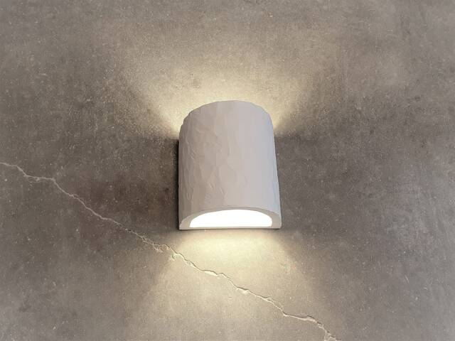 Handmade Ceramic Wall Sconce Diamond Cut Led Light - image 1