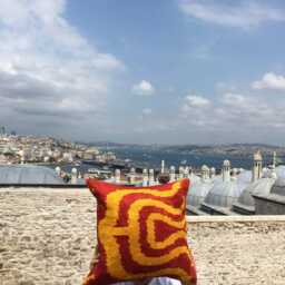 Ikat Pillow Cover - Lumbar Cushion Cover - Uzbek Silk & Velvet - thumbnail 4