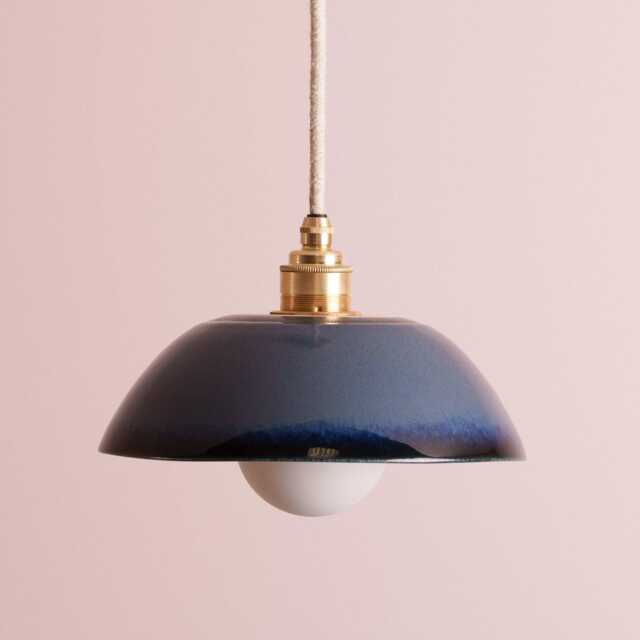 Blue Small Dusk Ceramic Lamp Shade & Pendant Set - image 1