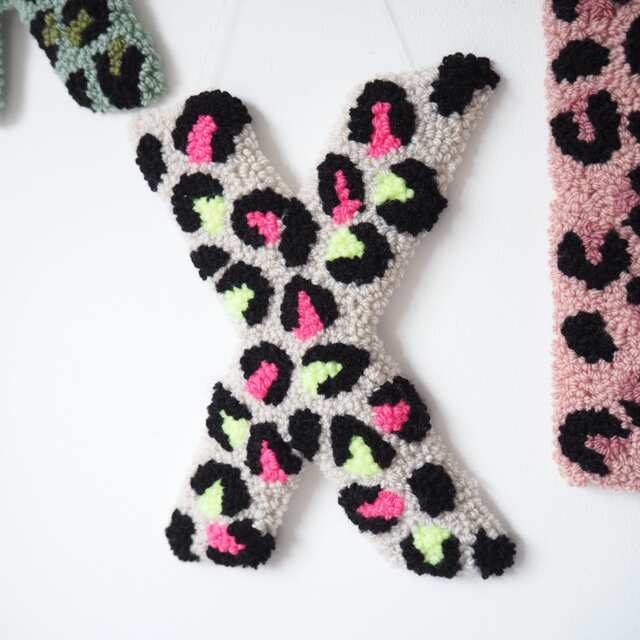 Custom Letter Neon Leopard Print Wall Hanging - image 1