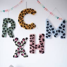 Custom Letter Neon Leopard Print Wall Hanging - thumbnail 2