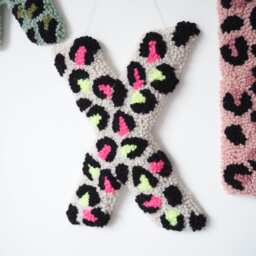 Custom Letter Neon Leopard Print Wall Hanging - thumbnail 1