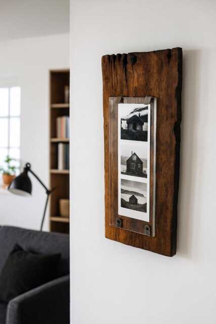 Rustic Reclaimed Wood Photo Frame - Handmade Farmhouse Picture Holder With Glass - image 1