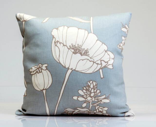 Poppyfield Linen Pillow Cover, Thom Filicia, Floral Decorative - image 1