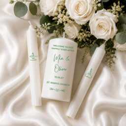 Personalised Wedding Candle Set - Custom Names & Date Elegant Ceremony Unity Trio Happily Ever After Keepsake - thumbnail 4