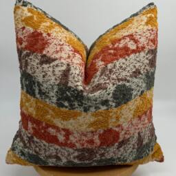 Terracotta Brown & Mustard Boucle Pillow Cover, Textured Super Soft Cover - thumbnail 2