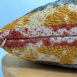 Terracotta Brown & Mustard Boucle Pillow Cover, Textured Super Soft Cover - thumbnail 4
