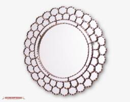 Peruvian Silver Round Mirror 23.6In - Wood Framed Wall Mirrors Bathroom Mirror For Decorative Cuzcaja Decor - thumbnail 1