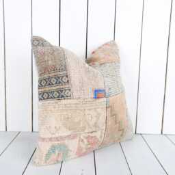 16x16 Vintage Turkish Kilim Pillow Cover Bohemian Decor - thumbnail 3