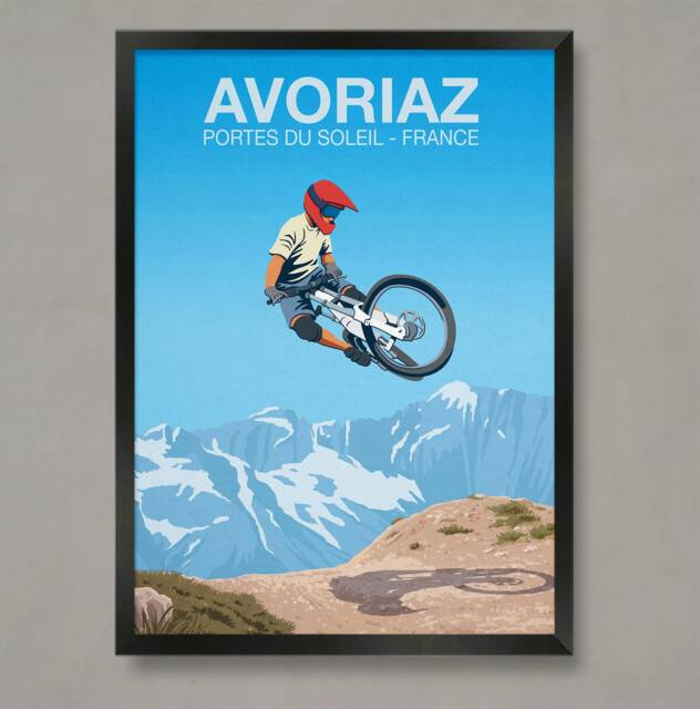 Avoriaz Mountain Bike Trail Poster Portes Du Soleil Art Print - image 1