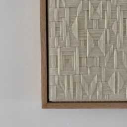 Framed Merino Wool Woven Art Minimalist Textile Tapestry - thumbnail 3