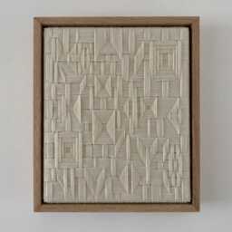 Framed Merino Wool Woven Art Minimalist Textile Tapestry - thumbnail 2